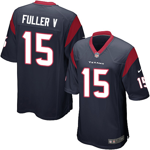 Youth Game Will Fuller V Nike Jersey Navy Blue Home - #15 NFL Houston Texans